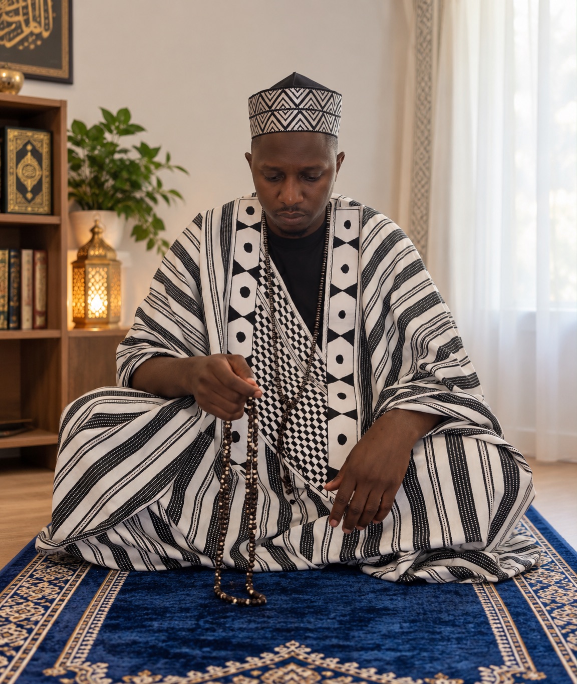 Professeur Fanga dans un moment de recueillement